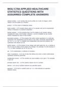 WGU C784 APPLIED HEALTHCARE STATISTICS QUESTIONS WITH ASSURRED COMPLETE