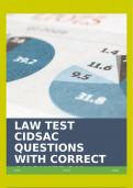 LAW TEST CIDSAC QUESTIONS WITH CORRECT ANSWERS!!