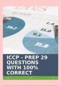 ICCP - PREP 29 QUESTIONS WITH 100% CORRECT ANSWERS!!