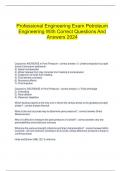  Professional Engineering Exam Petroleum Engineering With Correct Questions And Answers 2024