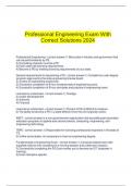   Professional Engineering Exam With Correct Solutions 2024