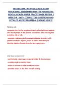 NR548 EXAM 2 NEWEST ACTUAL EXAM  PSYCHIATRIC ASSESSMENT FOR THE PSYCHIATRIC  MENTAL HEALTH NURSE PRACTITIONER REVIEW |  WEEK 3-4 | WITH COMPLETE 80 QUESTIONS AND  DETAILED ANSWERS RATED A | BRAND NEW!!! 