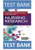 TEST BANK FOR Reading, Understanding, and Applying Nursing Research 6th Edition by James A. Fain , ISBN: 9781719641821 All Chapters Verified |Questions with Rationales| Guide A+