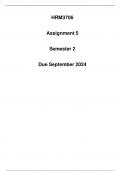 HRM3706 Assignment 5 (Detailed Answers) Semester 2 2024