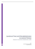 Samenvatting Kostprijsberekening en budgettering