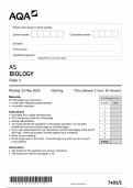 AQA AS BIOLOGY PAPER 1 QUESTION PAPER 2024 (7401/1)