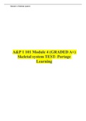 A&P 1 101 Module 4 (GRADED A+) Skeletal system TEST- Portage Learning