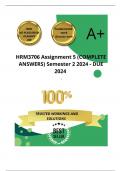 HRM3706 Assignment 5 (COMPLETE ANSWERS) Semester 2 2024 - DUE 2024 ; 100% TRUSTED Complete, trusted solutions and explanations. 