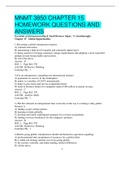 MNMT 3850 CHAPTER 15 HOMEWORK QUESTIONS AND ANSWERS