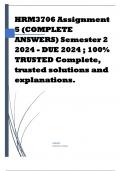 HRM3706 Assignment 5 (COMPLETE ANSWERS) Semester 2 2024 - DUE 2024 ; 100% TRUSTED Complete, trusted solutions and explanations. 