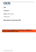 OCR OXFORD CAMBRIDGE AND RSA GCE CHEMISTRY A H432/03 UNIFIED MS NOV 2020