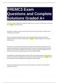 FREMC3 Exam Questions and Complete Solutions Graded A+