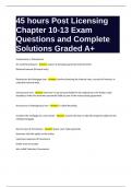 45 hours Post Licensing Chapter 10-13 Exam Questions and Complete Solutions Graded A+