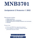 MNB3701- ASSIGNMENT 02 SOLUTIONS (SEMESTER 01 - 2022)