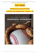 Test Bank for Managerial Accounting 4th Edition By Charles Davis & Elizabeth Davis, ISBN: 9781119577669, All 13 Chapters Covered, Verified Latest Edition