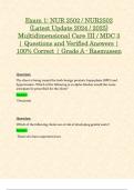 Exam 1: NUR 2502 / NUR2502 (Latest Update 2024 / 2025) Multidimensional Care III / MDC 3 | Questions and Verified Answers | 100% Correct | Grade A - Rasmussen