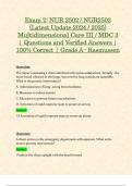 Exam 2: NUR 2502 / NUR2502 (Latest Update 2024 / 2025) Multidimensional Care III / MDC 3 | Questions and Verified Answers | 100% Correct | Grade A - Rasmussen