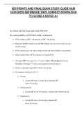 KEY POINTS AND FINAL EXAM STUDY GUIDE NUR 5334 WITH REFERENCE 100% CORRECT DOWNLOAD TO SCORE A RATED A+