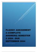 PLS2601 Assignment 2 (COMPLETE ANSWERS) Semester 2 2024 - DUE September 2024