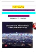 TEST BANK For Operations and Supply Chain Management, 16th Edition by F. Robert Jacobs and Richard Chase, Verified Chapters 1 - 22, Complete Newest Version