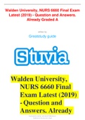 Walden University, NURS 6660 Final Exam Latest (2019) - Question and Answers. Already Graded A