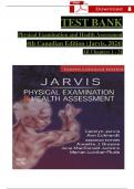 Carolyn Jarvis, Physical Examination and Health Assessment 4th Canadian Edition (Jarvis, 2024) TEST BANK, Verified Chapters 1 - 31, Complete Newest Version