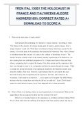 FREN ITAL 150B1 THE HOLOCAUST IN FRANCE AND ITALYWEEK8 ALEGRE ANSWERS100% CORRECT RATED A+ DOWNLOAD TO SCORE A.