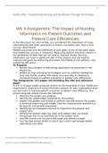 NURS 6051 Week 4 Assignment The Impact of Nursing Informatics on Patient Outcomes and Patient Care Efficiencies