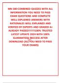 MN 580 COMBINED QUIZZES WITH ALL INFORMATION YOU NEED TO PASS EXAM QUESTIONS AND COMPLETE WELL EXPLAINED ANSWERS WITH RATIONALES WELL EXPLAINED AND VERIFIED BY EXPERTS AND GRADED A+  ALREADY PASSED!!!!!!!100% TRUSTED LATEST UPDATE 2024 WITH 100% GUARANTEE