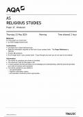 AQA AS RELIGIOUS STUDIES PAPER 2C 2024 (7061/2C: Hinduism)