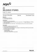 AQA AS RELIGIOUS STUDIES PAPER 2E 2024 (7061/2E: Judaism)