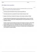 UNT PSCI 2306 TEST 4 PRESIDENCY QUESTIONS AND ANSWERS