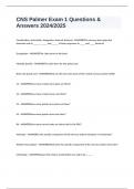 CNS Palmer Exam 1 Questions & Answers 2024/2025