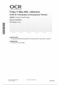 OCR GCSE (9–1) Geography A (Geographical Themes) J383/01,02&03 Living in the UK Today, The World Around Us And Geographical Skills 2024