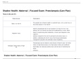 Shadow Health: Maternal | Focused Exam: Preeclampsia (Care Plan)