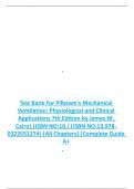 Test Bank For Pilbeam's Mechanical Ventilation: Physiological and Clinical Applications 7th Edition by James M. Cairo||ISBN NO:10,||ISBN NO:13,978-0323551274||All Chapters||Complete Guide A+