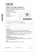 OCR GCSE (9-1) Biology A (Gateway Science) J247/04 (Higher Tier) Question Paper 2024