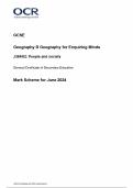 OCR GCSE Geography B Geography for Enquiring Minds J384/02: People and society General Certificate of Secondary Education Mark Scheme for June 2024