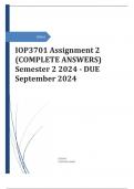 IOP3701 Assignment 2 (COMPLETE ANSWERS) Semester 2 2024 - DUE September 2024 ; 100% TRUSTED Complete, trusted solutions and explanations (UNISA)