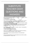 SUBSTITUTE TEACHER EXAM QUESTIONS AND ANSWER