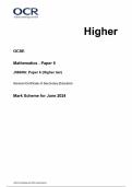 OCR GCSE Mathematics Paper 6 J560/06: Paper 6 (Higher tier) General Certificate of Secondary Education Mark Scheme for June 2024