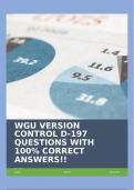 WGU VERSION CONTROL D-197 QUESTIONS WITH 100% CORRECT ANSWERS!!