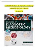 TEST BANK For Textbook of Diagnostic Microbiology, 6th Edition By Connie Mahon,  All Chapters 1 to 41  complete Verified editon ISBN: 9780323613170