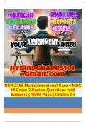 NUR 2755 Multidimensional Care 4 MDC IV Exam 2 Review Questions and Answers | 100% Pass | Grades A+