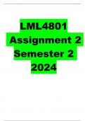 LML4801 Assignment 2 Semester 2 2024 complete questions and answers a+