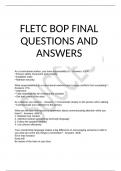 FLETC BOP FINAL QUESTIONS AND ANSWERS