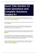 Azure Tide Section 13 Exam Questions and Complete Solutions Graded A+