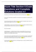 Azure Tide Section 6 Exam Questions and Complete Solutions Graded A+