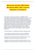 Minnesota Permit 2024 Exam  Questions With 100% Correct  Solutions || Graded A+ 