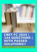 CBET FC 2024 | 144 QUESTIONS | WITH PASSED SOLUTIONS!!